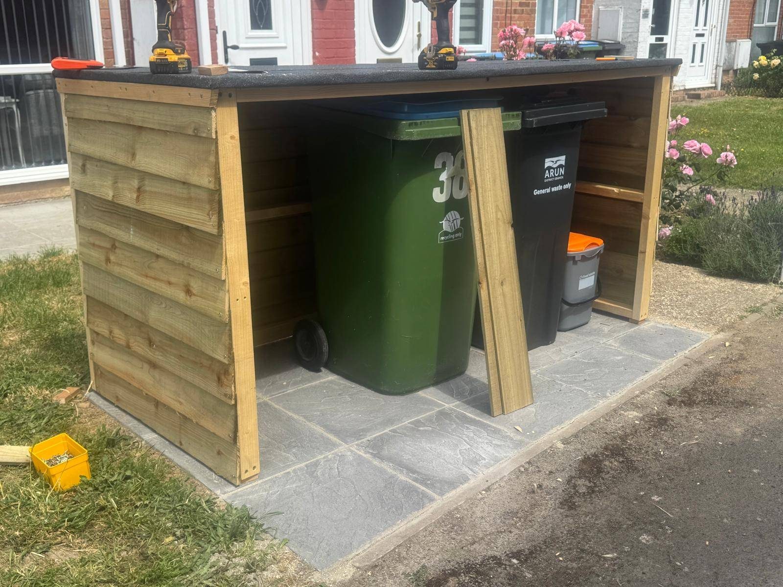 Timber bin store under construction