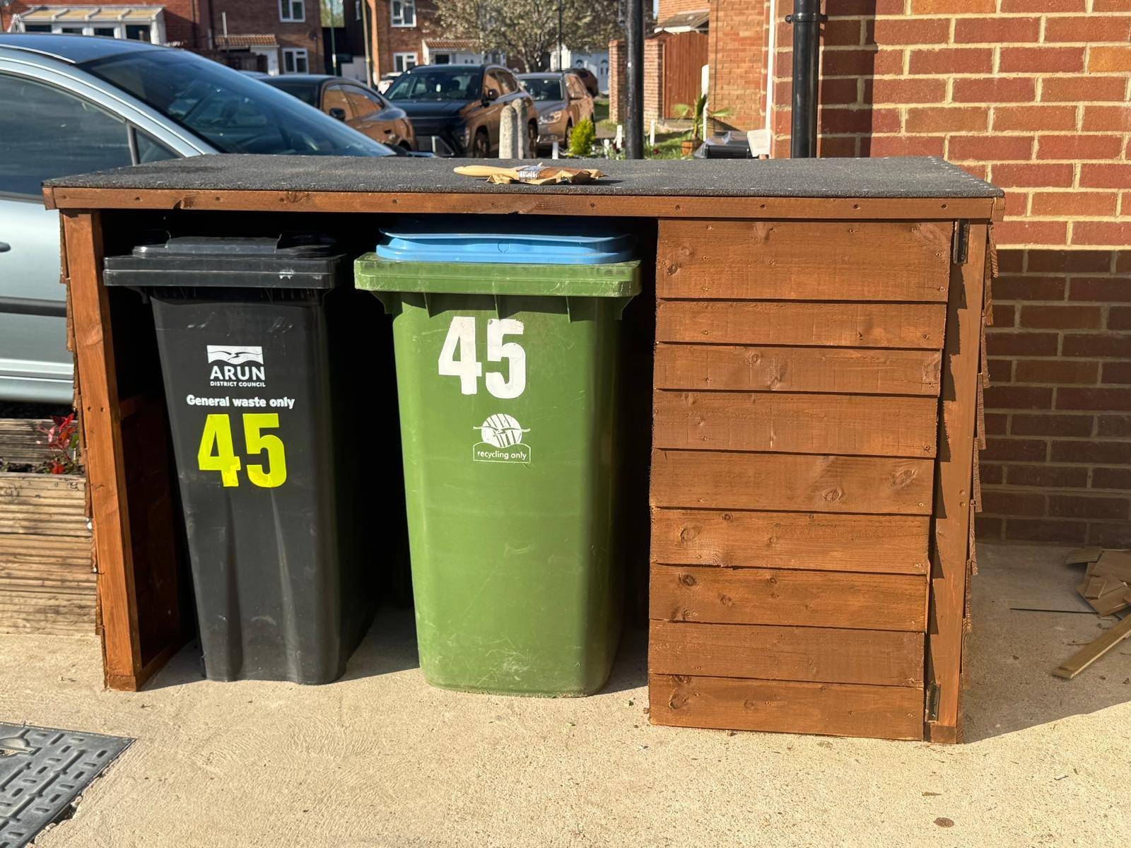 Finished timber bin store custom outdoor build