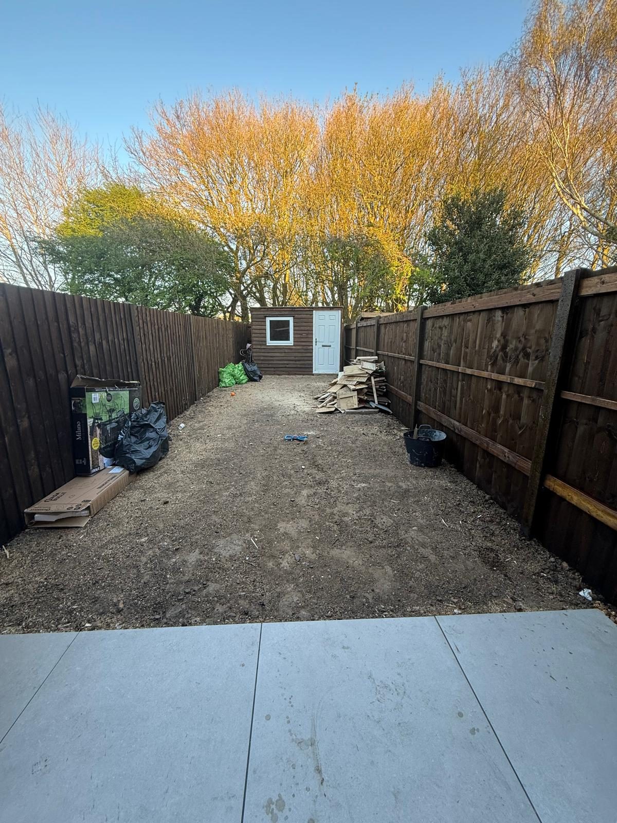 Garden before turfing and outdoor improvements